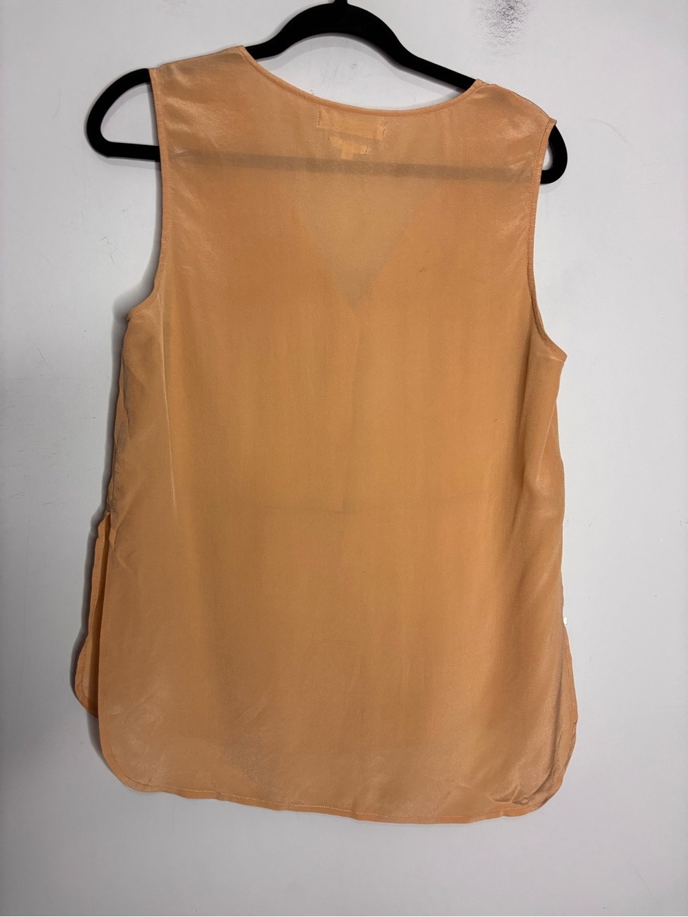 Monk & Lou Sleeveless Silk Utility Blouse V Neckline Camel, size S - Picture 7 of 10